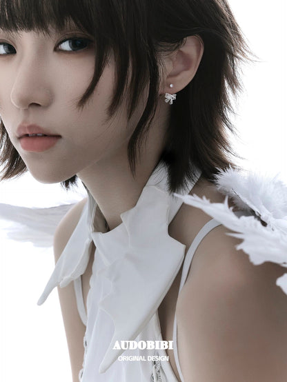 Dreaming in Lace 18K Platinum Plating Ribbon Detachable Earrings (Ver.2)
