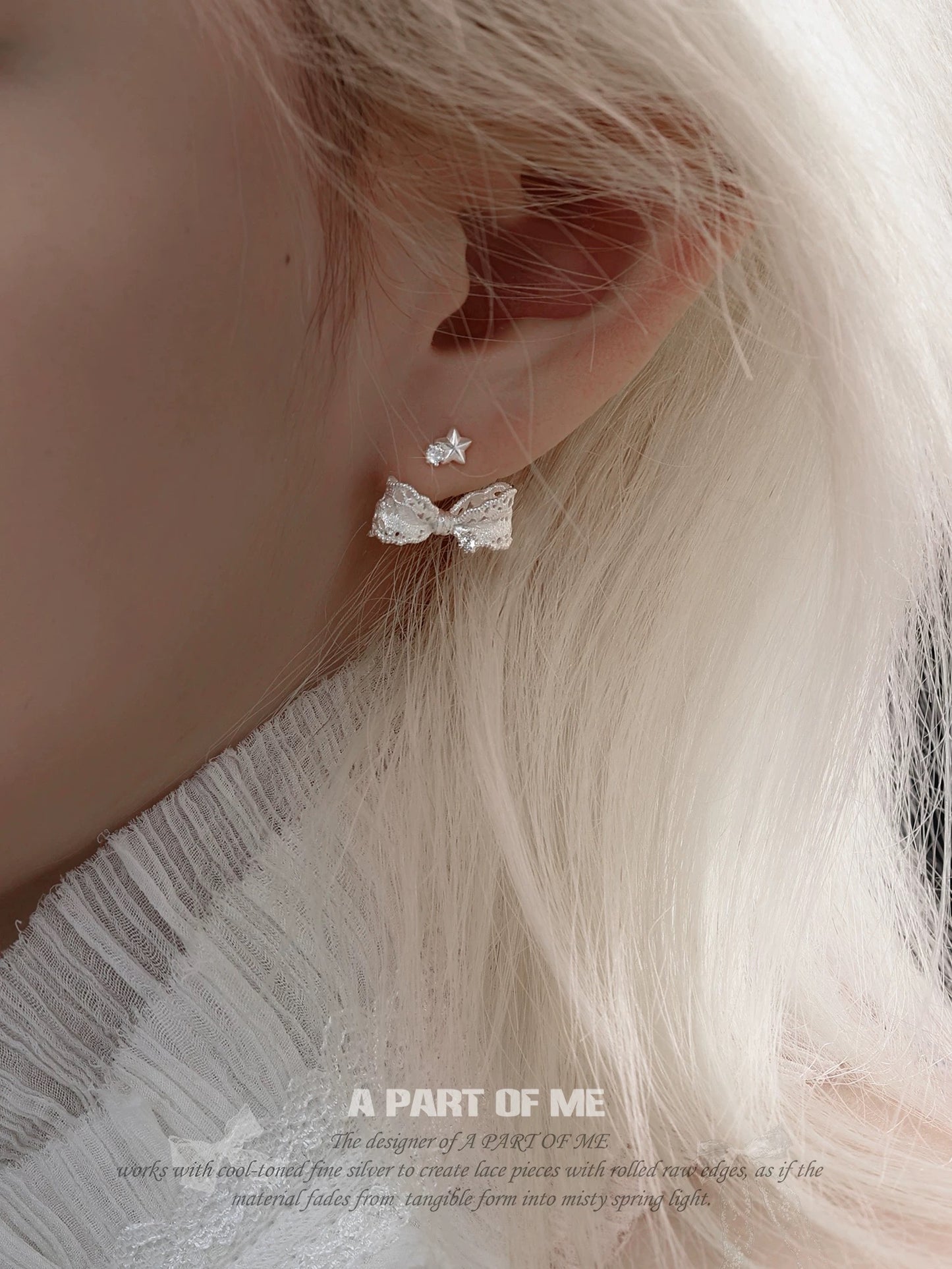 Dreaming in Lace 18K Platinum Plating Detachable Earrings