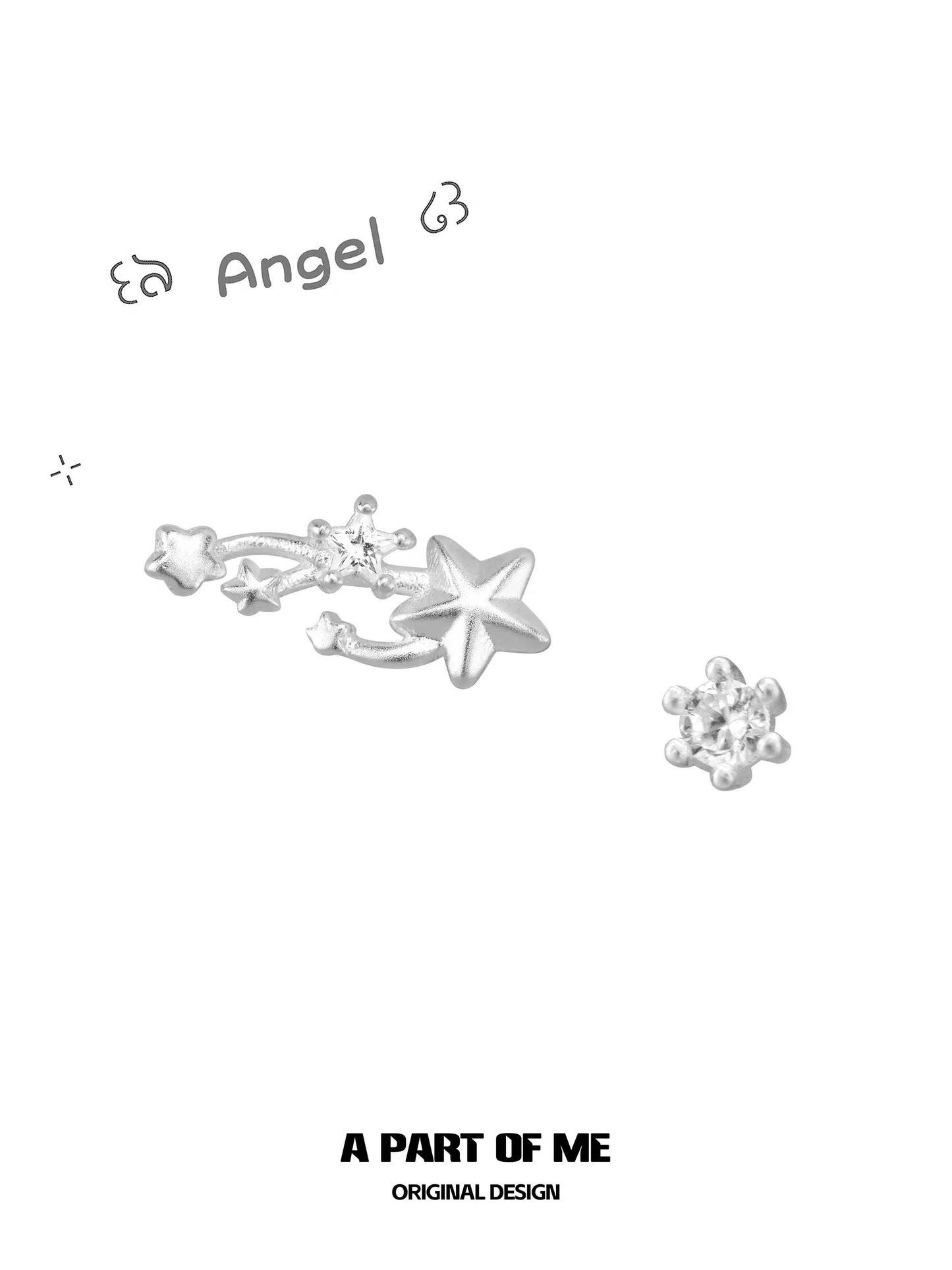 Angel Dream S925 Sterling Silver Mini Stud Earring Set
