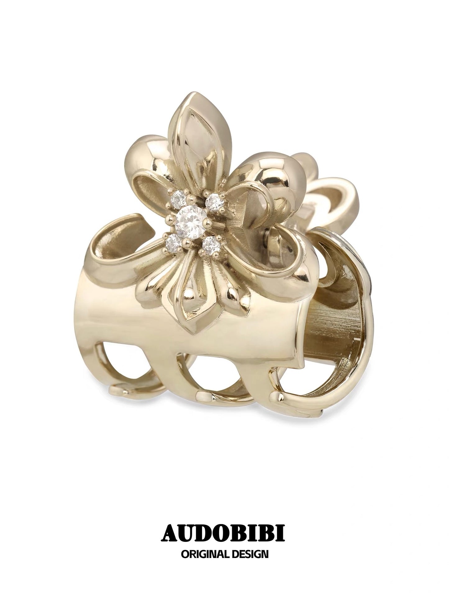 Champagne Gold Iris Gold-plated Hair Claws