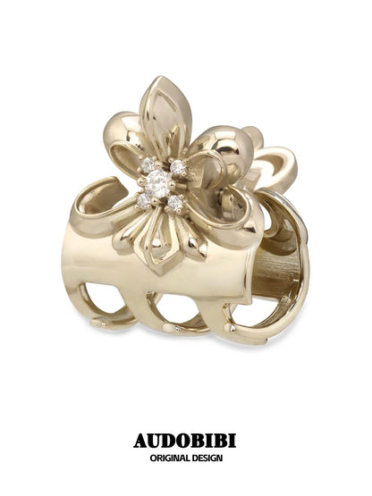 Champagne Gold Iris Gold-plated Hair Claws