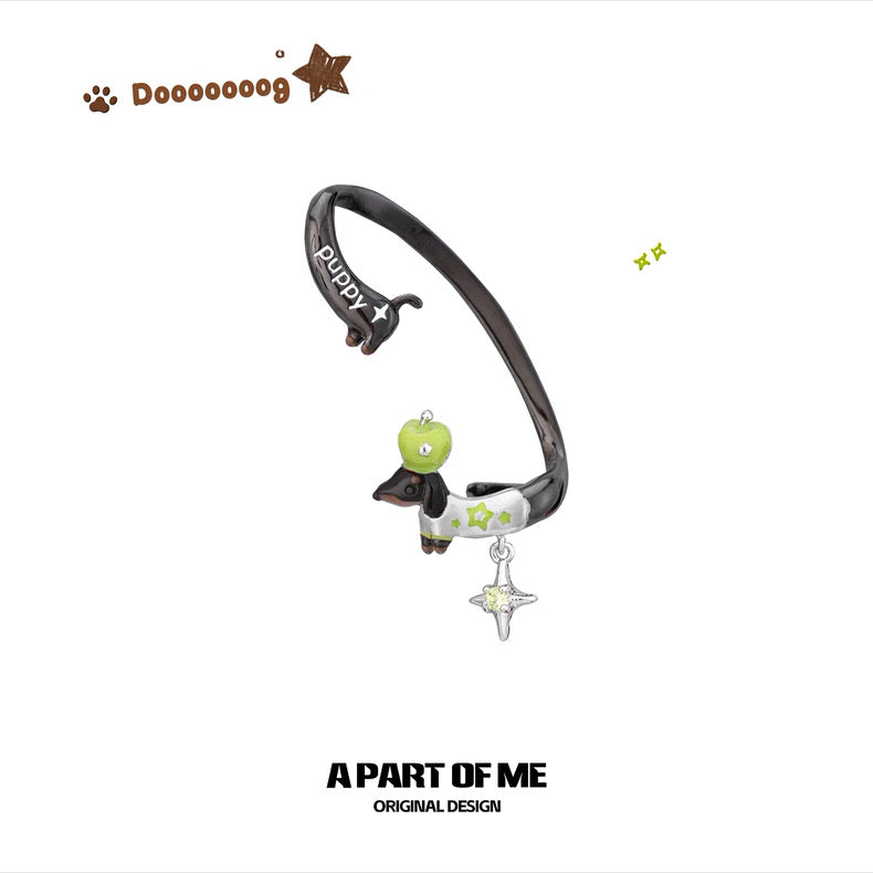 Lucky Dachshund (Apple Version) Resin Coated Ear Wraps