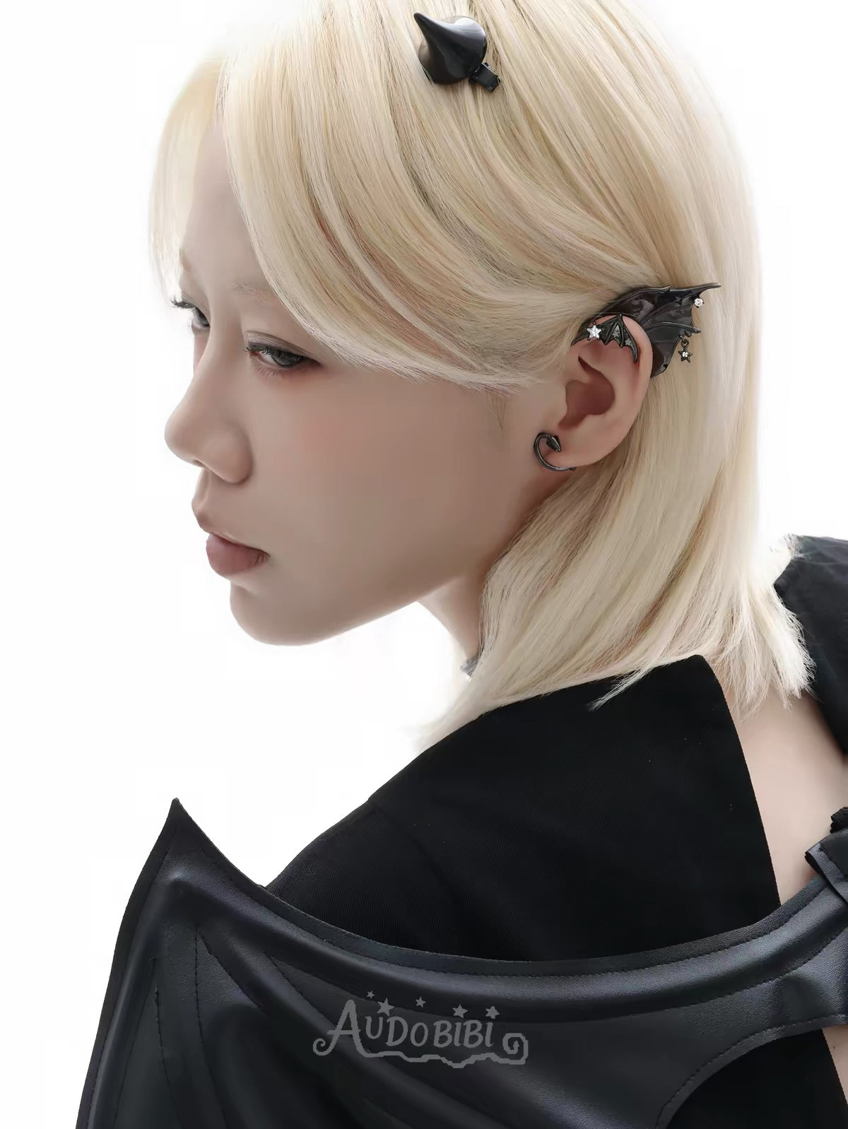 Little Devil Black Plated Demon Ear Climbers/Ear Wraps