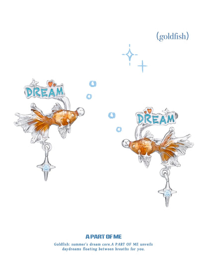 Dreamcore Goldfish 18K Platinum Plating Summer Dream Earcuffs