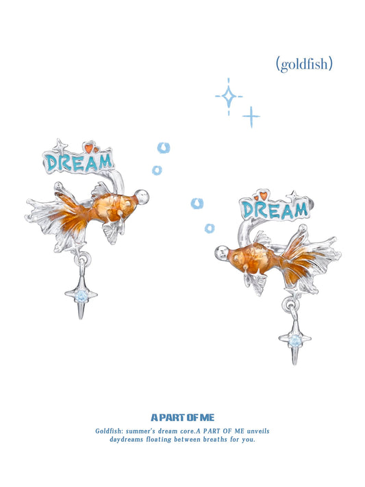 Dreamcore Goldfish 18K Platinum Plating Summer Dream Earcuffs