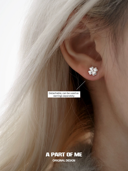 Celestial Clover 18K Platinum Plating Wind Chime Detachable Earrings