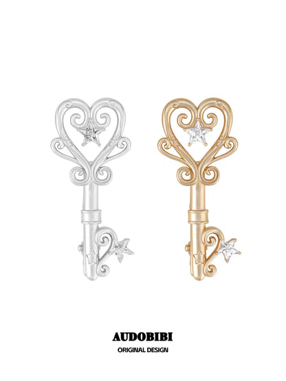 Wishkeeper Key 18K Platinum Plating Vintage Hair Clips