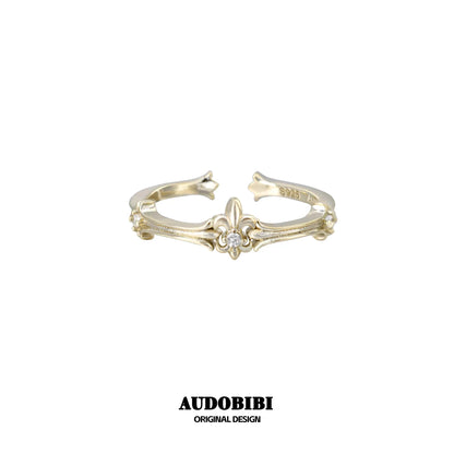 Champagne Gold Iris S925 Silver with Gold-plating Mini Pinky Size Ring Stack