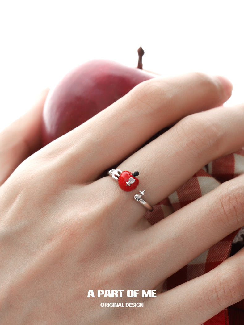 Apple Slice S925 Sterling Silver Adjustable Rings