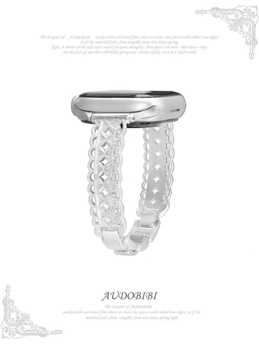 Dreaming in Lace 18K Platinum Plating Metal Apple Watch Band