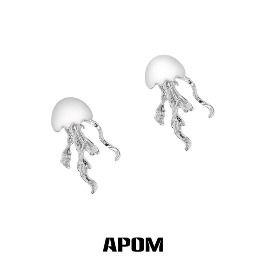Jellyfish Bloom 18K Platinum Plating Earrings