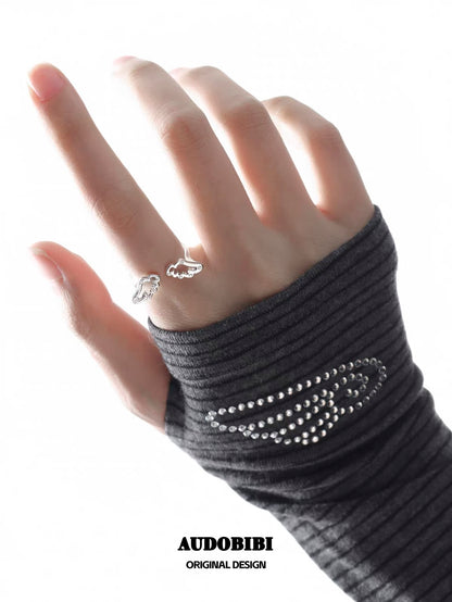 Judgement Angel S925 Sterling Silver Heart & Wings Rings