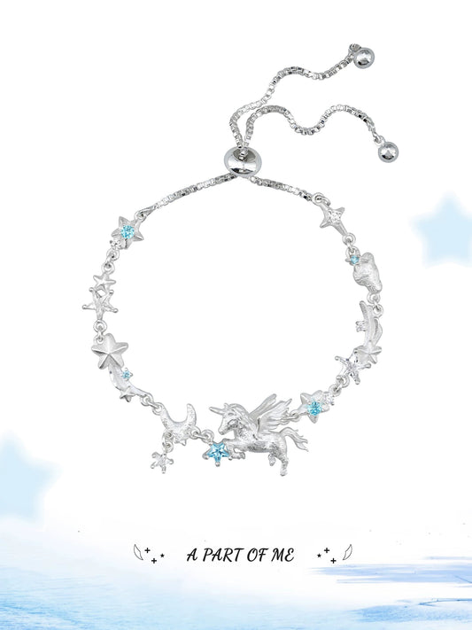 Unicorn 18K Platinum Plating Slider Bracelet