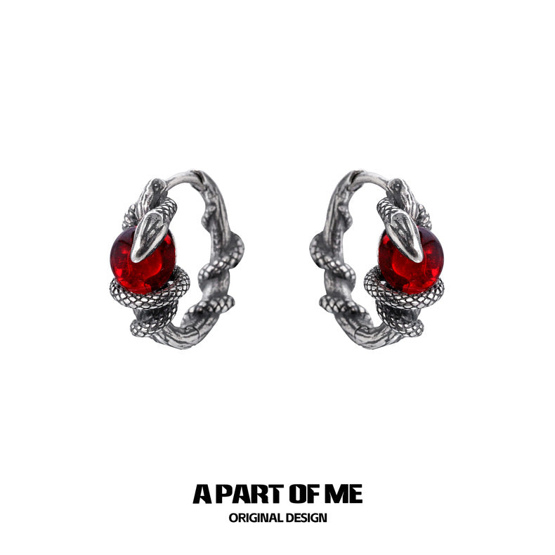 Year of the Snake S925 Sterling Silver Snake Huggies Earrings