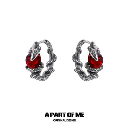 Year of the Snake S925 Sterling Silver Snake Huggies Earrings