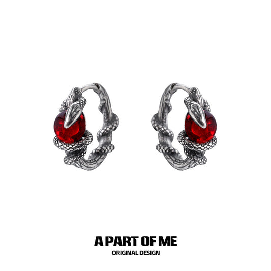 Year of the Snake S925 Sterling Silver Snake Huggies Earrings
