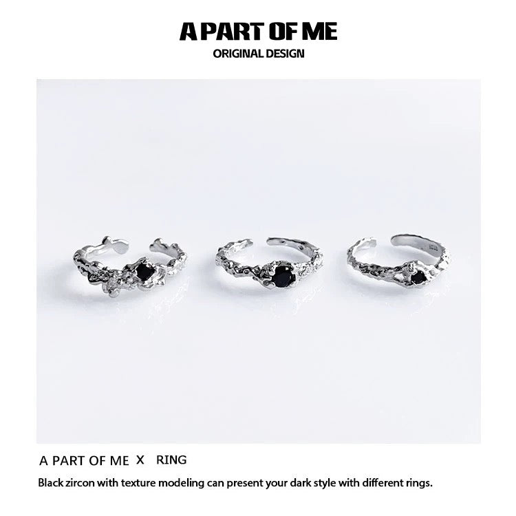 [Old Design] Dark Erosion S925 Sterling Silver Adjustable Rings