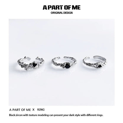 [Old Design] Dark Erosion S925 Sterling Silver Adjustable Rings