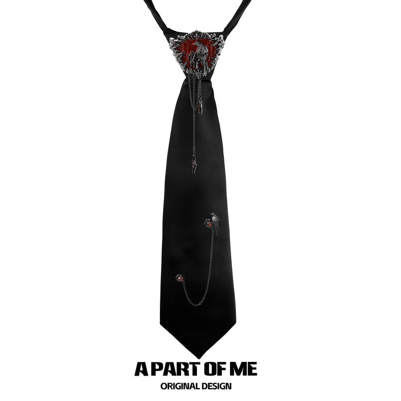 Crow Collection (Sylus's Version) 18K Black Gold Plated Tassel Necktie