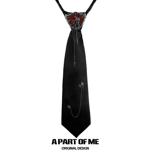 Crow Collection (Sylus's Version) 18K Black Gold Plated Tassel Necktie