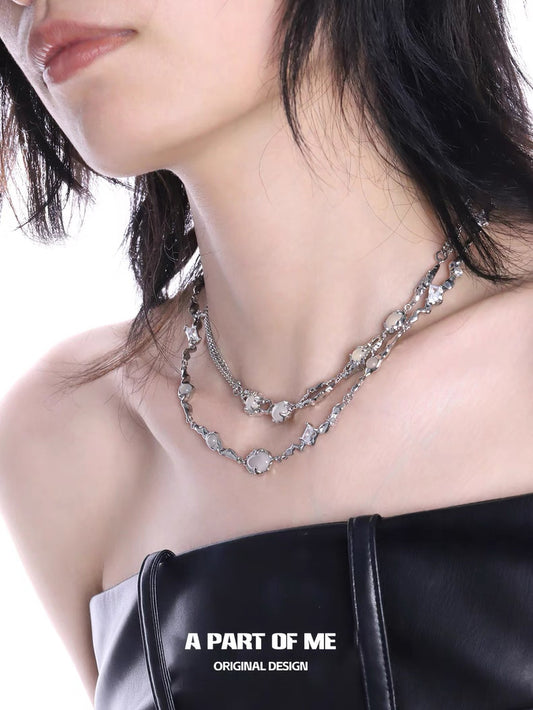 Dawn Series 18K Platinum Plating White Agate Necklace
