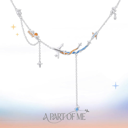Airplane 18K Platinum Plating Flying to You Y-shaped Necklace