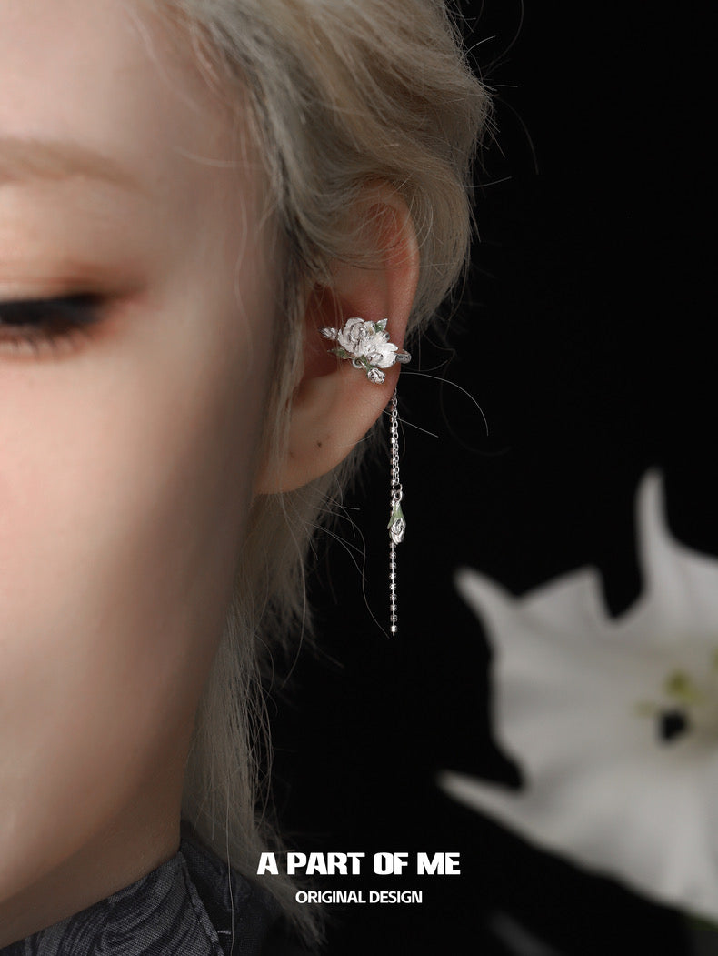 Jasmine Series 18K Platinum Plated Asymmetrical Ear Cuffs