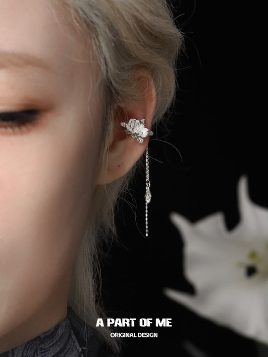 Jasmine Series 18K Platinum Plated Asymmetrical Ear Cuffs