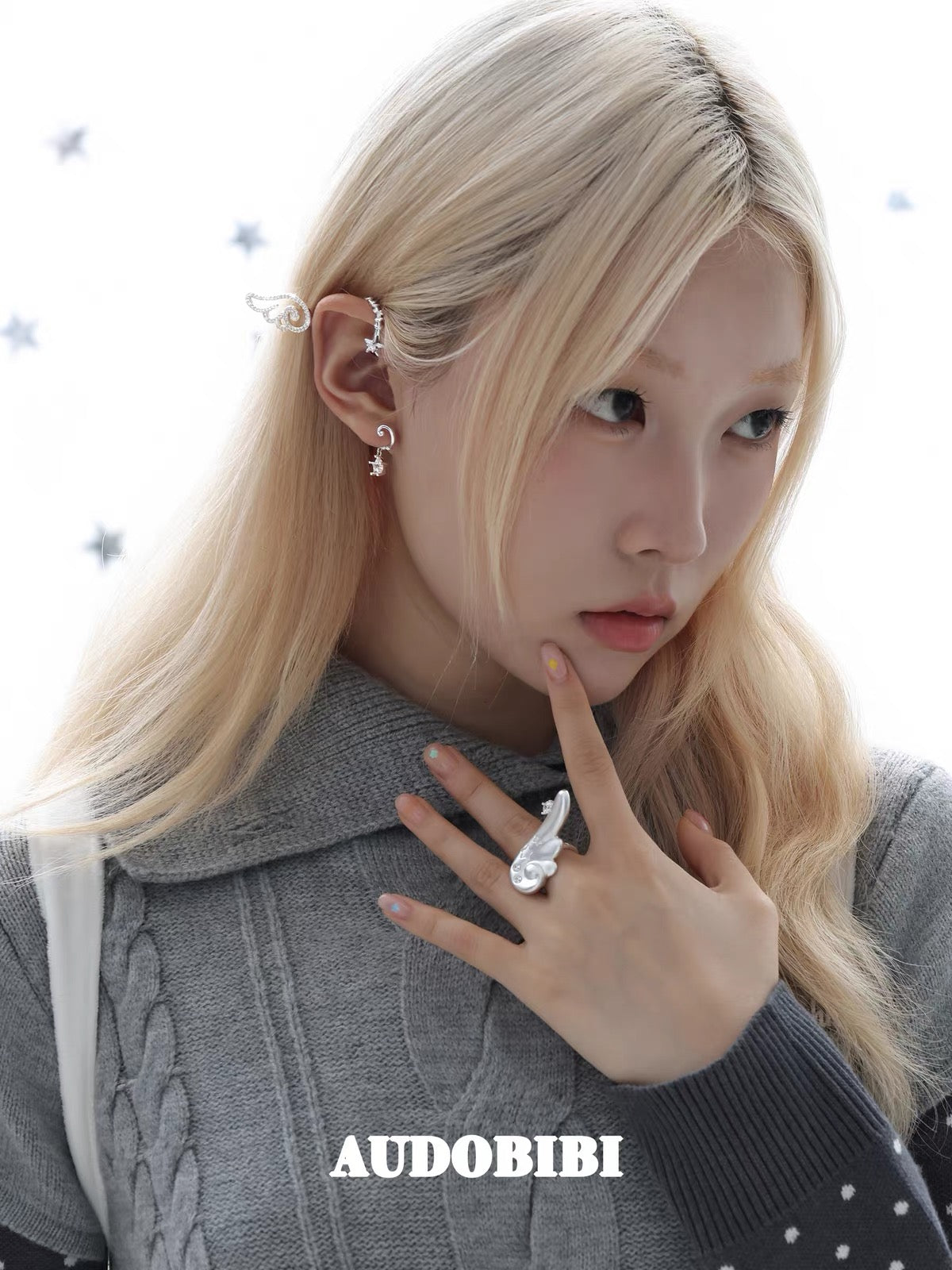 Judgement Angel 18K Platinum Plating Ear Climbers