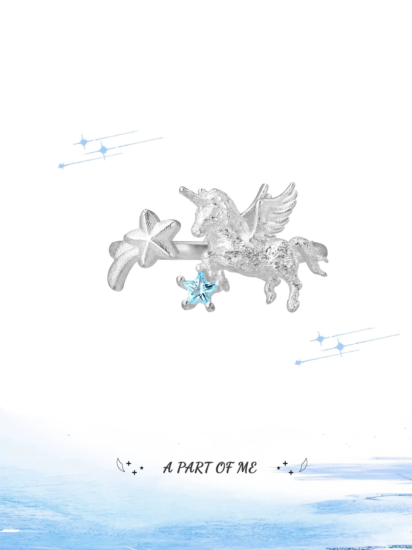 Unicorn Collection S925 Sterling Silver Adjustable Ring