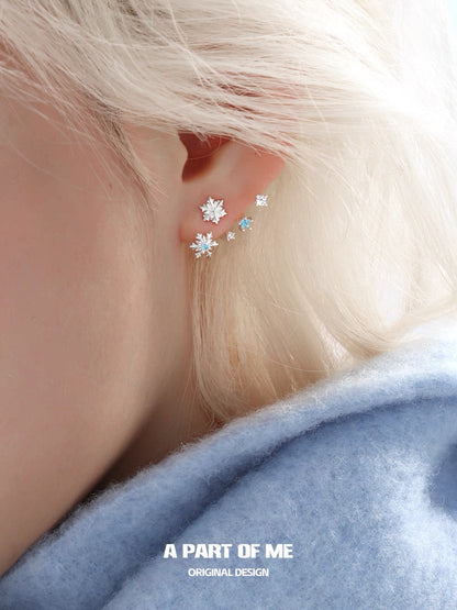 Snowflakes 18K Platinum Plating Detachable Earrings