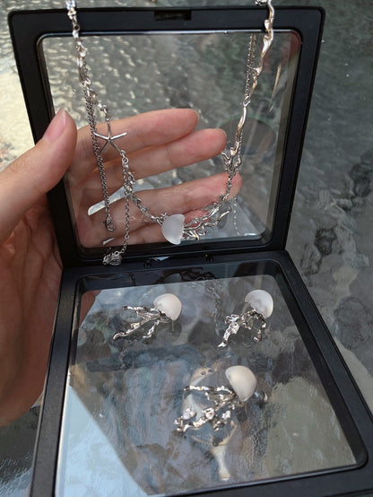 Jellyfish Bloom 18K Platinum Plating Earrings