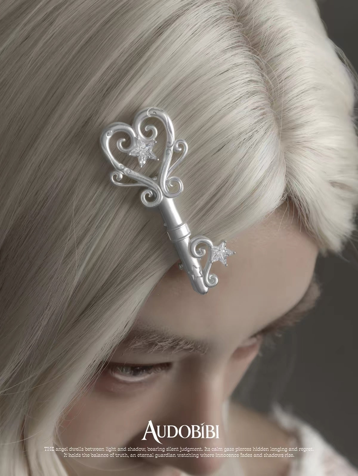 Wishkeeper Key 18K Platinum Plating Vintage Hair Clips