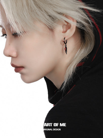 Dove & Crow 18K Platinum Plated Feather Huggies Earrings & Ear Clips