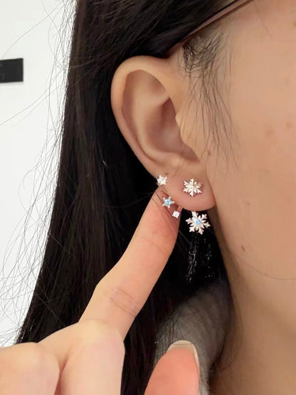 Snowflakes 18K Platinum Plating Detachable Earrings