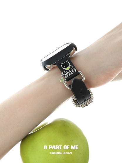 Apple Cat Leather Apple Watch Bands