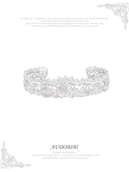Dreaming in Lace Platinum Plating Rose Bangle