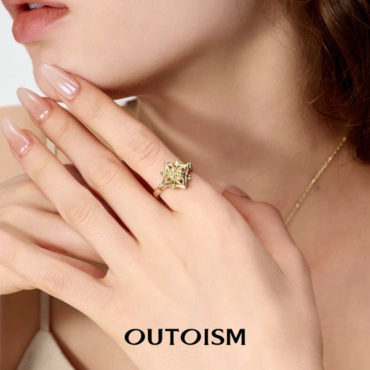 Lightnest Gold-plated Double Twist Square Ring