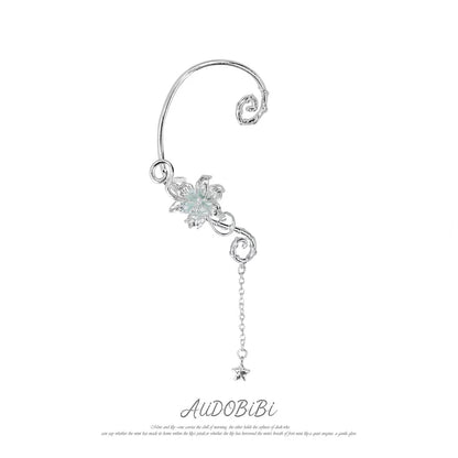 Dreamcore Lily 18K Platinum Plating Vine Asymmetry Ear Wraps