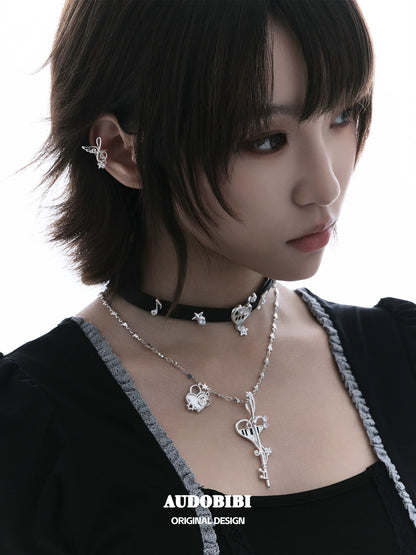 Melody Etude 18K Platinum Plating Silent Wings Earcuffs