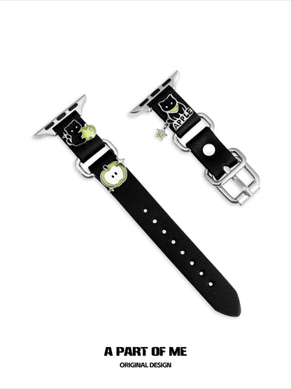 Apple Cat Leather Apple Watch Bands