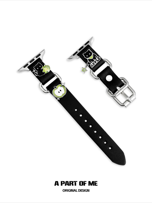 Apple Cat Leather Apple Watch Bands