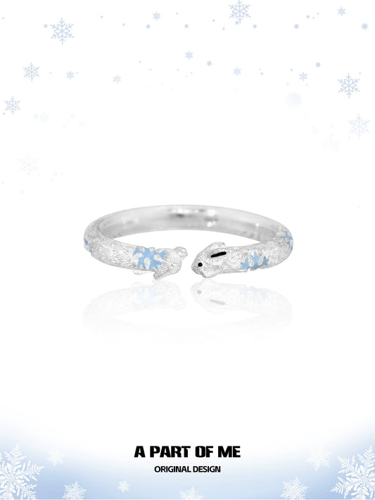 Snow Bunny S925 Sterling Silver Adjustable Ring