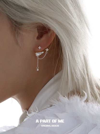 Angel Dream 18K Platinum Plating Angel Wing Detachable Earrings