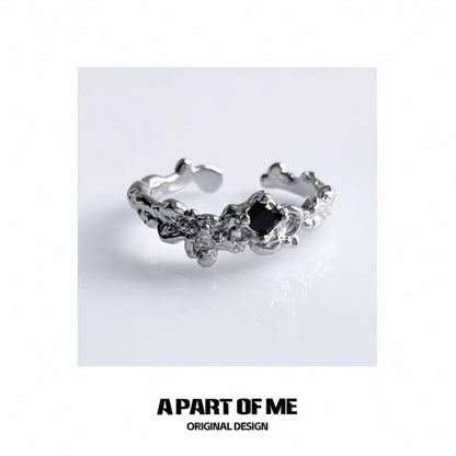 [Old Design] Dark Erosion S925 Sterling Silver Adjustable Rings