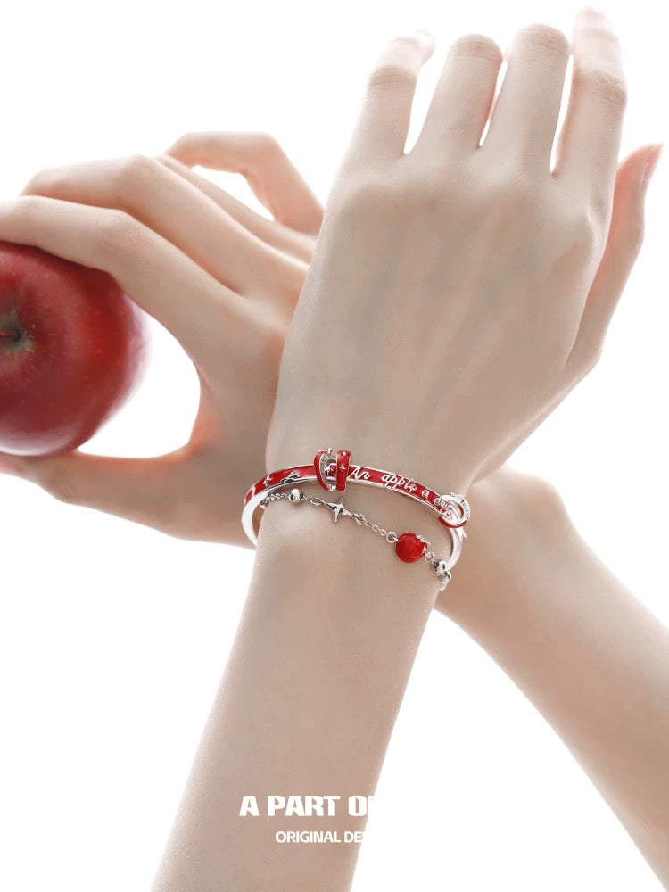 Apple Slice 18K Platinum Plating Double Layer Bracelet