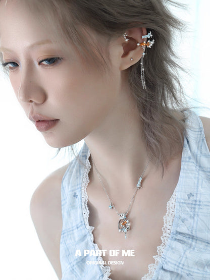 Dreamcore Goldfish 18K Platinum Plating Pearl Bubble Ear Wraps
