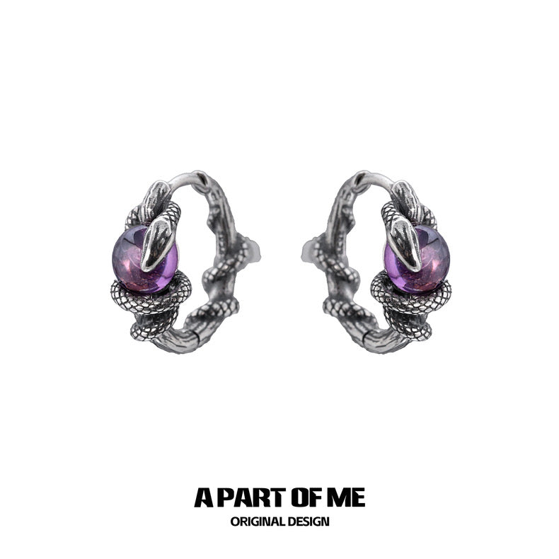 Year of the Snake S925 Sterling Silver Snake Huggies Earrings