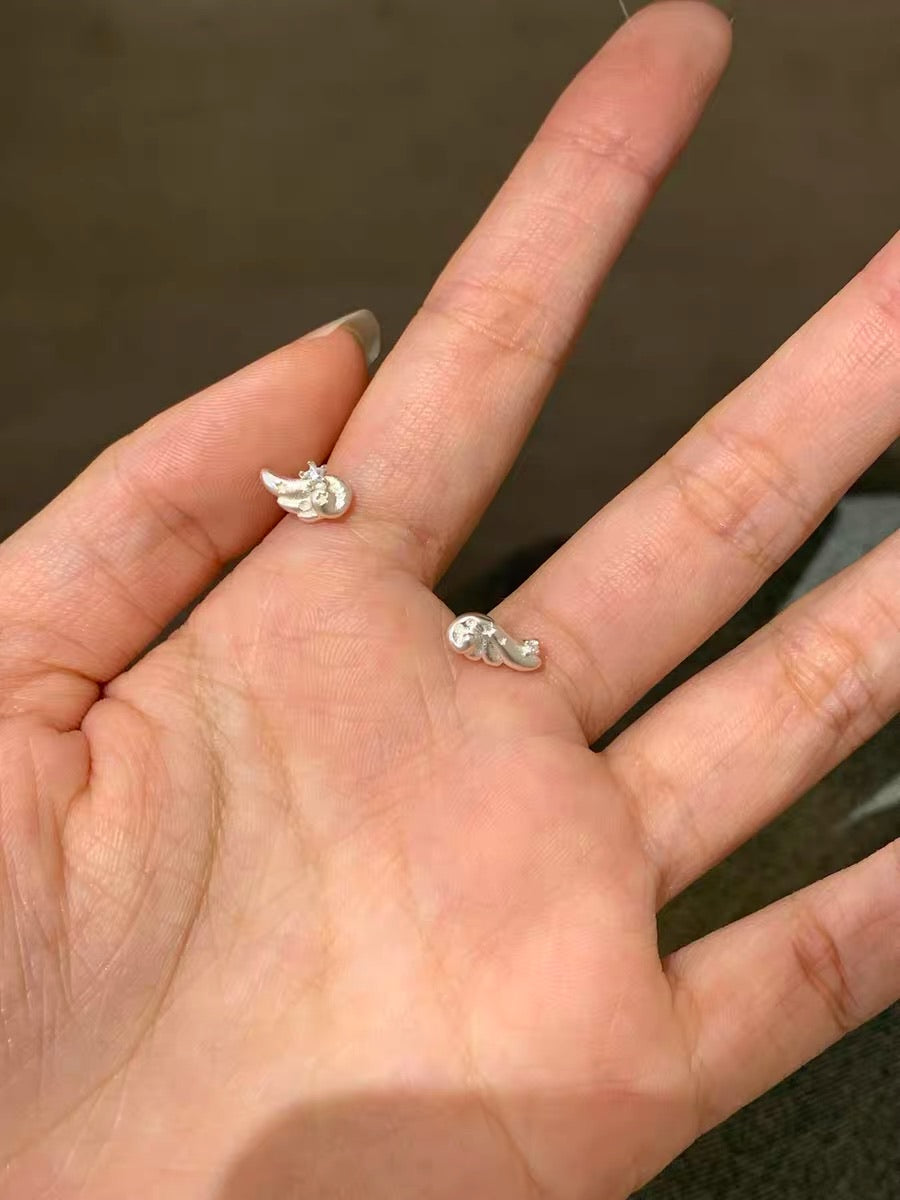 Angel Dream S925 Sterling Silver Mini Angel Wings Stud Earrings