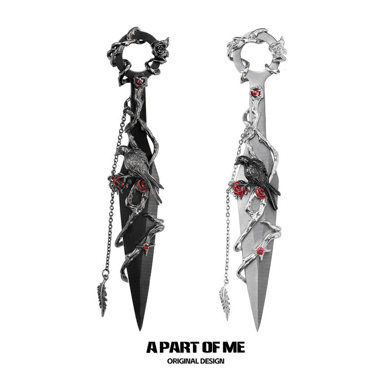 Crow & Roses 18K Platinum Plated Kunai